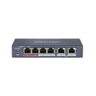 HIKVISION DS-3E0106P-E/M 6 portos PoE switch ; 4 PoE+ / 2 uplink port; nem menedzselhető