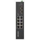 HIKVISION DS-3T0510HP-E/HS 10 portos ipari Gbit PoE switch ; 6 PoE+ / 2 HiPoE / 2 SFP uplink port; n