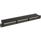 PULSAR RP-F24V5 19" patch panel; 24 port; cat5e; árnyékolt; tehermentesítővel; 90 fokos modulok