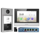 HIKVISION DS-KIS604-S (C) Egylakásos IP video-kaputelefon szett; DS-KV8113-WME1+DS-KH6320-WTE1 + PoE
