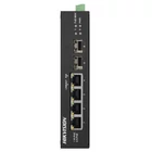 HIKVISION DS-3T0506HP-E/HS 6 portos ipari Gbit PoE switch ; 3 PoE+ / 1 HiPoE / 2 SFP uplink port; ne