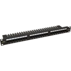 PULSAR RP-U24V5 19" patch panel; 24 port; cat5e; árnyékolatlan; tehermentesítővel; 90 fokos modulok