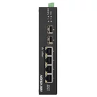 HIKVISION DS-3T0506HP-E/HS 6 portos ipari Gbit PoE switch ; 3 PoE+ / 1 HiPoE / 2 SFP uplink port; ne
