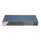 HIKVISION DS-3E1512HP-SI-8P2T2F 12 portos Gbit PoE switch ;4 PoE+4 HiPoE+2 SFP uplink port+2 RJ45 Uplink port;menedzselhető