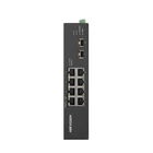 HIKVISION DS-3T0510HP-E/HS 10 portos ipari Gbit PoE switch ; 6 PoE+ / 2 HiPoE / 2 SFP uplink port; n