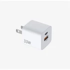 HIKSEMI HS-HUB-GAN33(STD)/1C1A/33W/WHITE Hikvision Telefon töltő - 1db USB-C, 1db USB-A + USB-C kábe