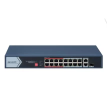 HIKVISION DS-3E0318P-E/M (C) 18 portos PoE switch ; 16 PoE + 1 RJ45 uplink port + 1 kombinált uplink