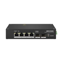 HIKVISION DS-3T0506HP 6 portos ipari Gbit PoE switch ; 3 PoE+ / 1 HiPoE+ / 2 SFP uplink port; nem me