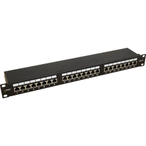 PULSAR RP-F24V6 19" patch panel; 24 port; cat6; árnyékolt; tehermentesítővel; 90 fokos modulok