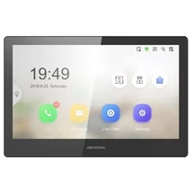 HIKVISION DS-KH8520-WTE1 IP video-kaputelefon beltéri egység; 10" LCD kijelző; 1024x600 felbontás; W