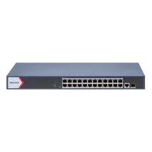 HIKVISION DS-3E1526P-EI(V2) 26 portos Gbit PoE switch ; 24 PoE +/ 1 RJ45 + 1 SFP uplink port; smart