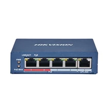 HIKVISION DS-3E0105P-E (B) 5 portos PoE switch ; 4 PoE + 1 uplink port; nem menedzselhető