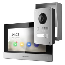 HIKVISION DS-KIS703Y-P Kétvezetékes IP video-kaputelefon szett: kültéri, fekete beltéri; esővédő ker