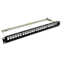 NESTRON NRPP-KEY-124SF-H 19" keystone patch panel; 24 port; Cat5e/Cat6/Cat6A kompatibilis; árnyékolt