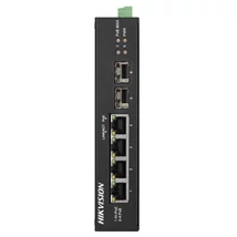 HIKVISION DS-3T0506HP-E/HS 6 portos ipari Gbit PoE switch ; 3 PoE+ / 1 HiPoE / 2 SFP uplink port; ne