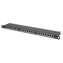 MANHATTAN 720922 Patch panel - CAT6A FTP árnyékolt patch panel, 24 portos, 19" 0.5U, Fekete