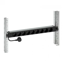 LEGRAND 646812 elosztó - , 19", 1U, 9 aljzat, gyermekvédett, 3 méter