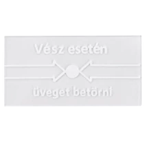 YLI CPK-860-GLASS-VESZ Csereüveg a CPK-860 típusú kézi jelzésadókhoz; "Vész esetén üveget betörni" f