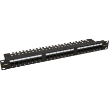 PULSAR RP-U24V5 19" patch panel; 24 port; cat5e; árnyékolatlan; tehermentesítővel; 90 fokos modulok