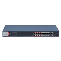 HIKVISION DS-3E1318P-EI (B) 18 portos PoE switch ; 16 PoE + 2 kombinált uplink port; smart menedzsel
