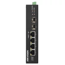 HIKVISION DS-3T0506HP-E/HS 6 portos ipari Gbit PoE switch ; 3 PoE+ / 1 HiPoE / 2 SFP uplink port; ne