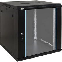 PULSAR RW1266 19" 12U 600x600 fali rack szekrény; készre szerelt; fekete