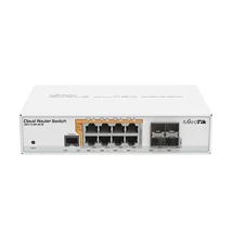 MIKROTIK CRS112-8P-4S-IN Cloud Router Switch 112-8P-4S-IN with QCA8511 400Mhz CPU, 128MB RAM, 8xGiga