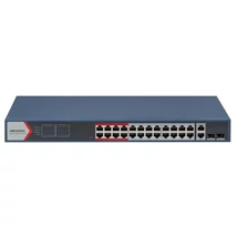 HIKVISION DS-3E1326P-EI (B) 26 portos PoE switch ; 24 PoE + 2 kombinált uplink port; smart menedzsel