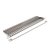 KELINE KEP-EMPTY-HD HD Patch panel 0,5U, ezüst, üres, 24 db csatlakozó számára