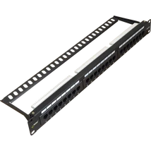 PULSAR RP-U24H5 19" patch panel; 24 port; cat5e; árnyékolatlan; tehermentesítővel; 180 fokos modulok