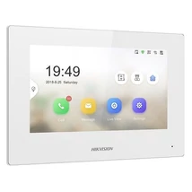 HIKVISION DS-KH6320-WTE1-W IP video-kaputelefon beltéri egység; 7" LCD kijelző; 1024x600 felbontás;