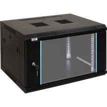 PULSAR RW664 19" 6U 600x450 fali rack szekrény; készre szerelt; fekete