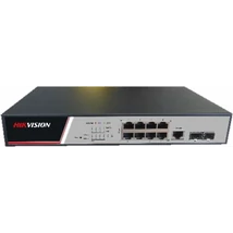 HIKVISION DS-3E2510P(B) 10 portos gigabit PoE switch ; 8 PoE + 2 SFP uplink port; teljesen menedzsel