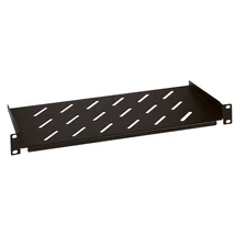 LEGRAND E2S1U40 Rackszekrény polc - 1U-19", 2 ponton rögzített csavarral, fix, max: 50 kg, fekete