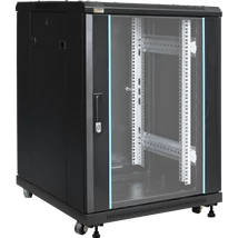 PULSAR RS1566 19" 15U 600x600 álló rack szekrény; lapraszerelt; fekete