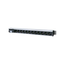 MANHATTAN 711449 elosztó - Vertikális Rackmount elosztó, 12 aljzat, 1.6m, PDU