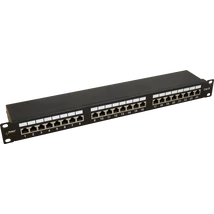 PULSAR RP-F24V6 19" patch panel; 24 port; cat6; árnyékolt; tehermentesítővel; 90 fokos modulok