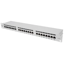 MANHATTAN 720854 Patch panel - CAT6A FTP árnyékolt patch panel, 24 portos, 1U, Szürke