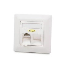 KELINE 601140-UP + KEJ-C5E-U-TL(2) Giga Modulo50 Cat.5E, 2xRJ45/u, süllyesztett, csatlakozóval
