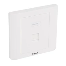 LEGRAND 632794 süllyesztett szerelvény - 1xRJ45 keystone port fogadására egyenes fehérburkolattal és