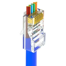 NESTRON NPN-RJ45-1C6PTU-PC10 UTP RJ45 csatlakozó; Cat6; átfűzhető; fali és patch kábelekhez; 10 db/c