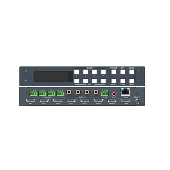 VAMXH4X4 HDMI mátrix, 4in-4out, infra, RS232