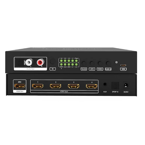 VASEH4K-4 HDMI 2.0 selector 4/1 és audio extractor