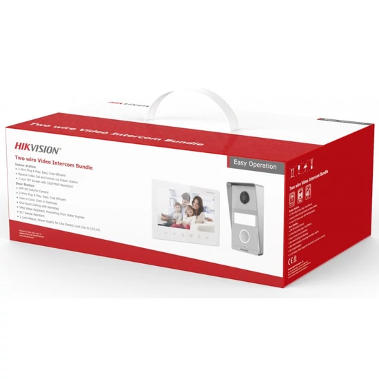 HIKVISION DS-KIS101-P/Flush Analóg video-kaputelefon szett kültéri egységgel; 2 vezetékes; süllyeszt