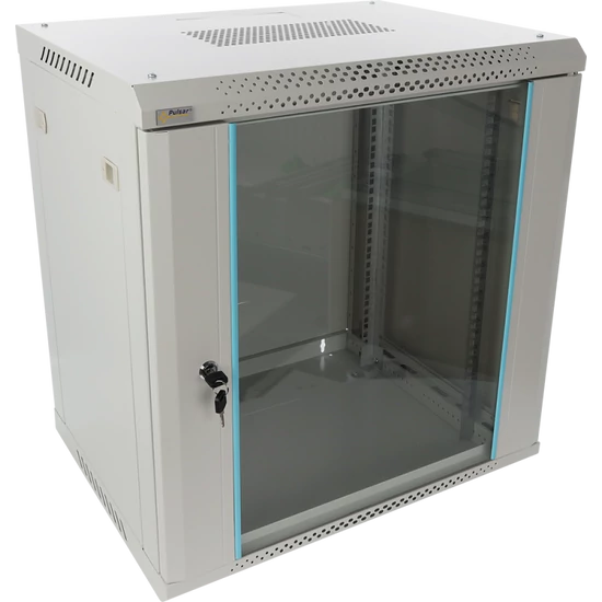 PULSAR RWA1264-G 19" 12U 600x450 fali rack szekrény; lapraszerelt; szürke; könnyített kialakítás