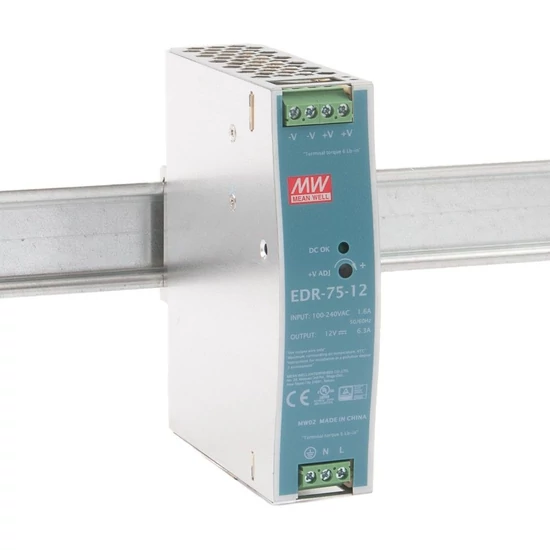 Mean Well EDR-75-12 Tápegység, 12 V DC, 75,6 W