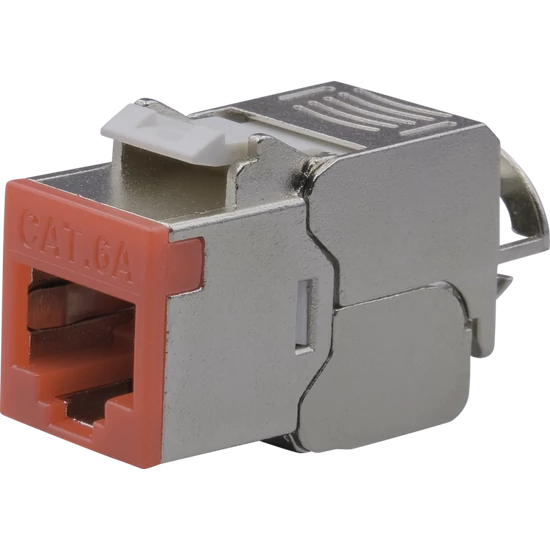 NESTRON NPN-KEY-1C6SF-180WT-RD Keystone STP csatlakozó; Cat6A; 180°; szerszám nélkül szerelhető; pir
