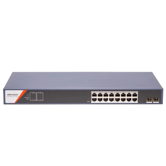 HIKVISION DS-3E1518P-SI-16P2F 18 portos Gbit PoE switch ; 16 PoE + 2 SFP uplink port; smart menedzse