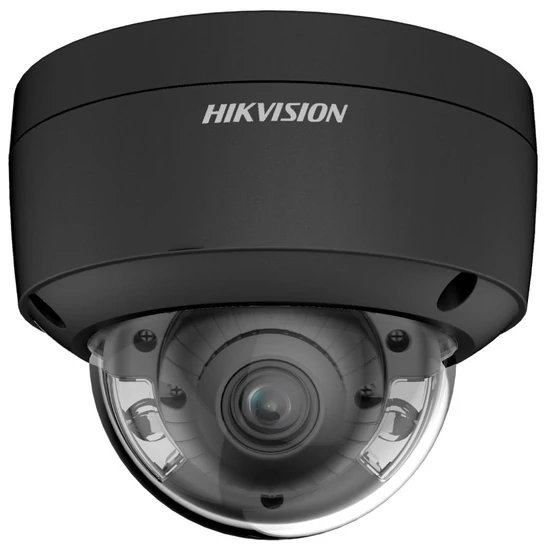 HIKVISION DS-2CD2147G2-LSU-B (2.8mm)(C) 4 MP WDR fix ColorVu AcuSense IP dómkamera; láthatófény; hang I/O; riasztás I/O; mikrofon; fekete