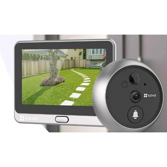 EZVIZ CS-DP2(3WPFBS,3MP) Vezetéknélküli ajtótelefon szett, 2K, Wifi, Mik-Audio, mircoSD foglalat, IR